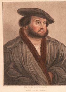 Hans Holbein művész önarcképe a Kensington-palotában. ,1812 (metszet) alkotó: Hans (after) Holbein the Younger
