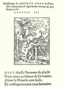 Előrehajtás az Édenből (metszet) alkotó: Hans (after) Holbein the Younger
