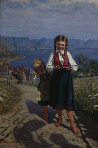 Két nővér eperrel alkotó: Hans Andreas Dahl