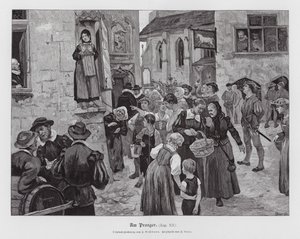 Nő a pellengéren (metszet) alkotó: Hans Bachmann