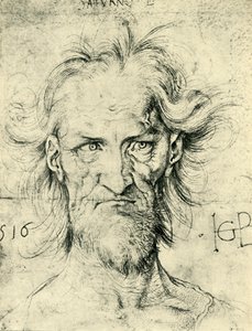 A Szaturnusz szakállas öregember feje, 1516, 1943. alkotó: Hans Baldung