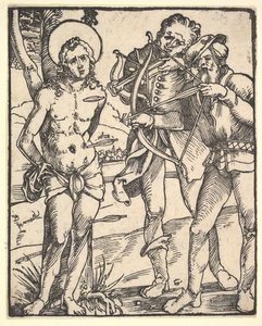 Szent Sebestyén vértanúhalála két számszeríjjal. alkotó: Hans Baldung
