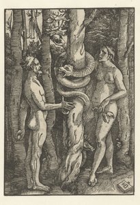 Ádám és Éva a kígyóval Kísértés alkotó: Hans Baldung Grien