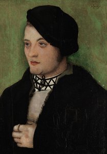 Német: Fiatal férfi portréja félprofilban balra Fiatal férfi portréja balra alkotó: Hans Baldung Grien