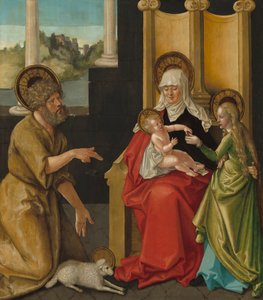 Szent Anna a Gyermek Krisztussal, a Szűzanyával és Keresztelő Szent Jánossal, 1511 körül (a panelről átvitt olaj farostlemezre)