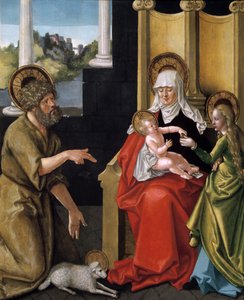 Szent Anna a Gyermek Krisztussal, a Szűzanyával és Keresztelő Szent Jánossal, 1511 alkotó: Hans Baldung Grien