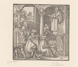 Luther Márton prédikál a templomban alkotó: Hans Brosamer