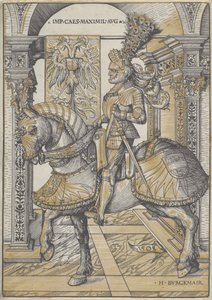 I. Maximilian császár lovas portréja, 1508 alkotó: Hans Burgkmair