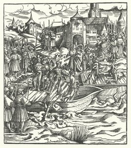 Maximilian osztrák főherceg uralma elleni felkelés vezetőinek kivégzése Gentben, 1484 alkotó: Hans Burgkmair