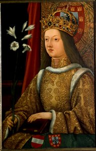 Portugál Alienor portréja, egy 1468-as eredeti után (festmény) alkotó: Hans Burgkmair