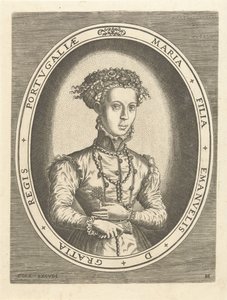 Mária portugál hercegnő portréja Európai királyi házak (sorozat címe) alkotó: Hans Collaert (I)