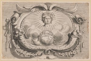 Nyomtatóeszköz Jan van Keerbergen számára: Vignetta a Biblia Cum Glossa Ordinaria számára alkotó: Hans Collaert the Younger