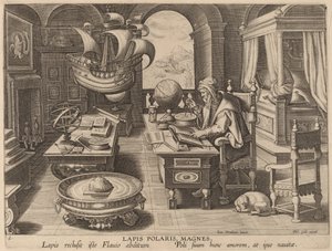 Lapis Polaris, Magnes (The Lodestone, The Magnet) alkotó: Hans Collaert the Younger after Jan van der Straet