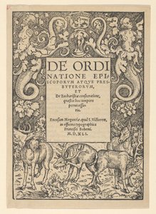 Címszegély, három szarvas és egy hind, 16. század eleje. alkotó: Hans Cranach