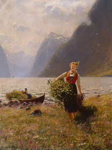 Tejészlány és levélsármány alkotó: Hans Dahl