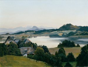 Karintiai táj (Kraiger-tó Ulrichsberggel) alkotó: Hans Frank