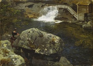 A Malom-tó mellett alkotó: Hans Gude