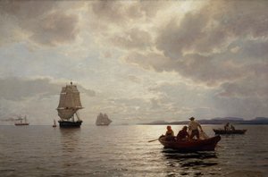 Az oslói fjord felől alkotó: Hans Gude
