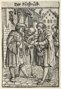 Haláltánc: A szószóló. alkotó: Hans Holbein