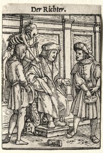 Haláltánc: A bíró. alkotó: Hans Holbein