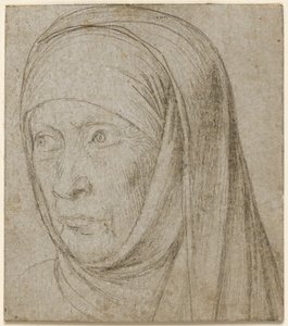 Egy öregasszony feje, c. 1500. alkotó: Hans Holbein