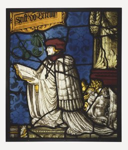 Egy premontrei kánon; 1520 körül (cserépfém és színtelen üveg, oxidfesték és ezüstfesték; ólom jött). alkotó: Hans Holbein der Jüngere