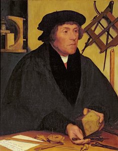 Nicholas Kratzer (1487-1550 körül) portréja, a Corpus Christi College munkatársa, majd VIII. Henrik király királyi csillagásza, az 1528-as eredeti 19. századi másolata a Louvre-ban