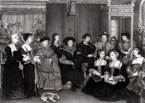 Thomas More (1478-1535), angol kancellár családja alkotó: Hans Holbein der Jüngere