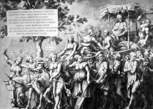 A szegénység diadala, Jan de Bisschop rajza, 1650 körül (toll, tinta és mosás papíron) alkotó: Hans Holbein der Jüngere