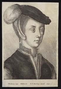 Fiatal nő tollas sapkával alkotó: Hans Holbein der Jüngere