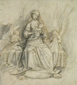 Madonna és gyermek (toll és barna tinta ceruzával papíron) alkotó: Hans Holbein the Elder