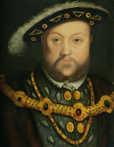 VIII. Henrik (1491-1547) portréja ékszerláncban és szőrmeruhában