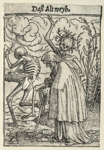 A halál tánca: Az öregasszony alkotó: Hans Holbein the Younger