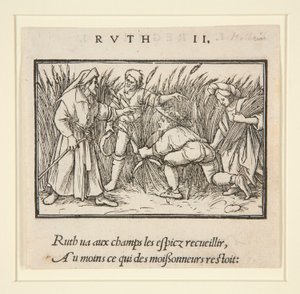 Ruth Takarítás Booz mezőin (recto); Hannah és Elkanah (verso) alkotó: Hans Holbein der Jüngere