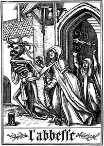 Az apátnőt meglátogatta a halál, 1538 alkotó: Hans Holbein der Jüngere
