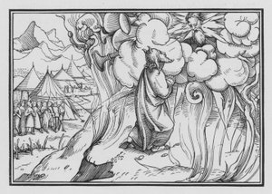 Isten félelmetes jelenléte a hegyen, Exodus XIX, 18 alkotó: Hans Holbein der Jüngere