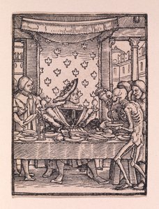 A gazdag ember, "A haláltánc" című műből alkotó: Hans Holbein the Younger