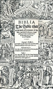 A Coverdales English Bible címlapja, 1535 alkotó: Hans Holbein der Jüngere