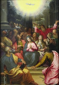 A Szentlélek leszállása, 1594-95 (olaj, réz)
