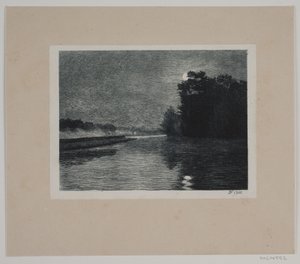 Tájkép. Holdfény alkotó: Hans Julius Fæster