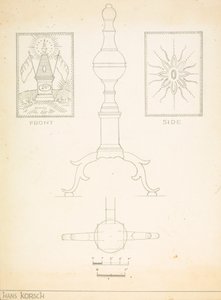 Andiron (egyik a párból) alkotó: Hans Korsch
