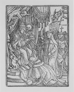 A pápa, A haláltáncból, kb. 1526, megjelent 1538.