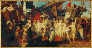 V. Károly császár bevonulása Antwerpenbe ... (festmény, vászon) alkotó: Hans Makart