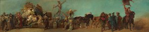 Az 1879-es felvonulás terve – A nagykereskedők szövetkezete alkotó: Hans Makart