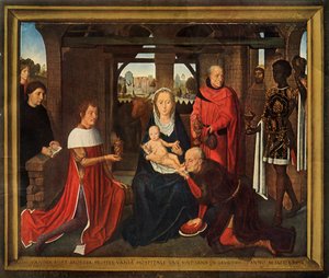 Központi tábla a Mágusok imádása triptichonról, 1479-1480. alkotó: Hans Memling