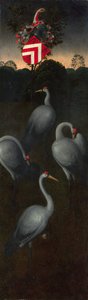 Daruk a Pagagnotti család címerével Triptichonból készült tábla hátlapja, c. 1480 alkotó: Hans Memling