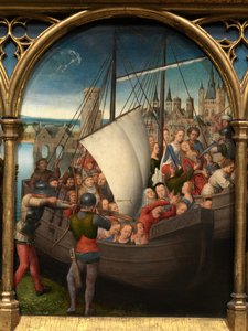 Szent Orsolya ereklyetartójának részlete alkotó: Hans Memling