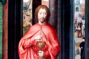 Szent Katalin és más szentek misztikus házassága, Részlet, c1453-1494 alkotó: Hans Memling