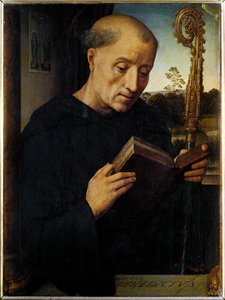 Nurciai Szent Benedek (zihálva) alkotó: Hans Memling