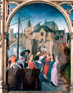 Szent Orsolya-szentély, érkezés Kölnbe, 1489 alkotó: Hans Memling
